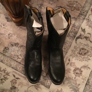 Men's Black Western Pull-On Cowboy Boots